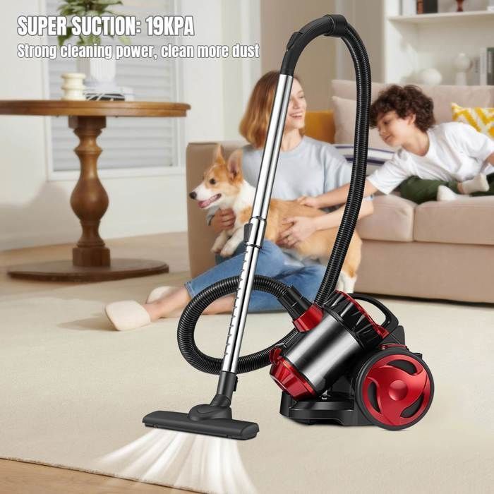 Aspirateur sans sac - 2000W /1.5L - Silencieux - Filtration haute performance - 4.5m-Pratique aux sols/tapis/canapés/poils – Image 5