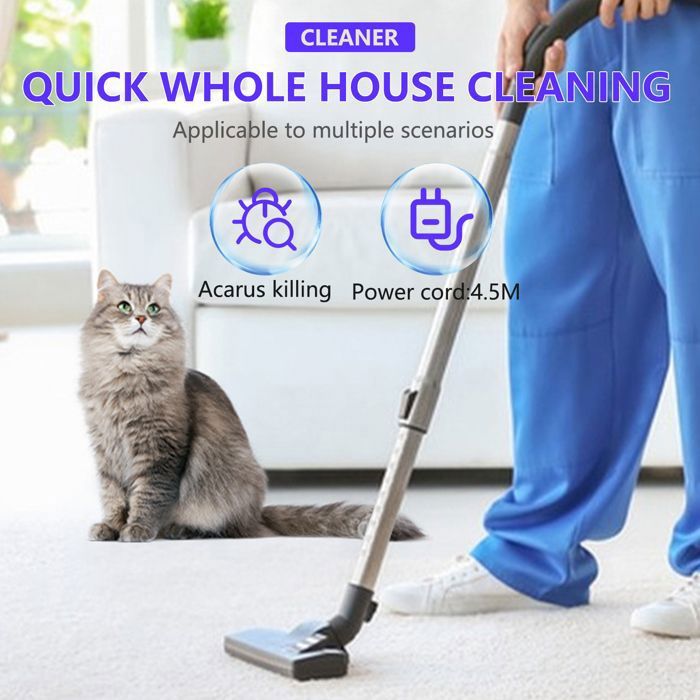 Aspirateur sans sac - 2000W - 1.5L - Silencieux - Filtration haute performance - Perche télescopique - aspirateur poils animaux – Image 5