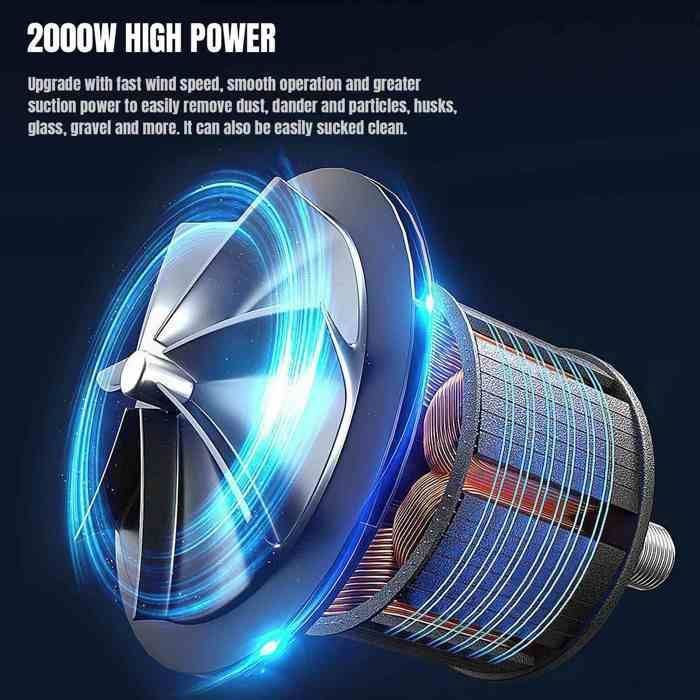 Aspirateur sans sac - 2000W /1.5L - Silencieux - Filtration haute performance - 4.5m-Pratique aux sols/tapis/canapés/poils – Image 4