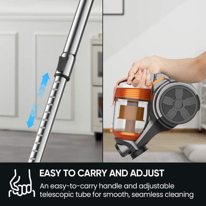 Aspirateur Sans Sac 3600W Puissant avec Brosse 2 en 1 Puissance d'Aspiration 15kPa Filtre HEPA pour Sols Durs et Tapis – Image 3