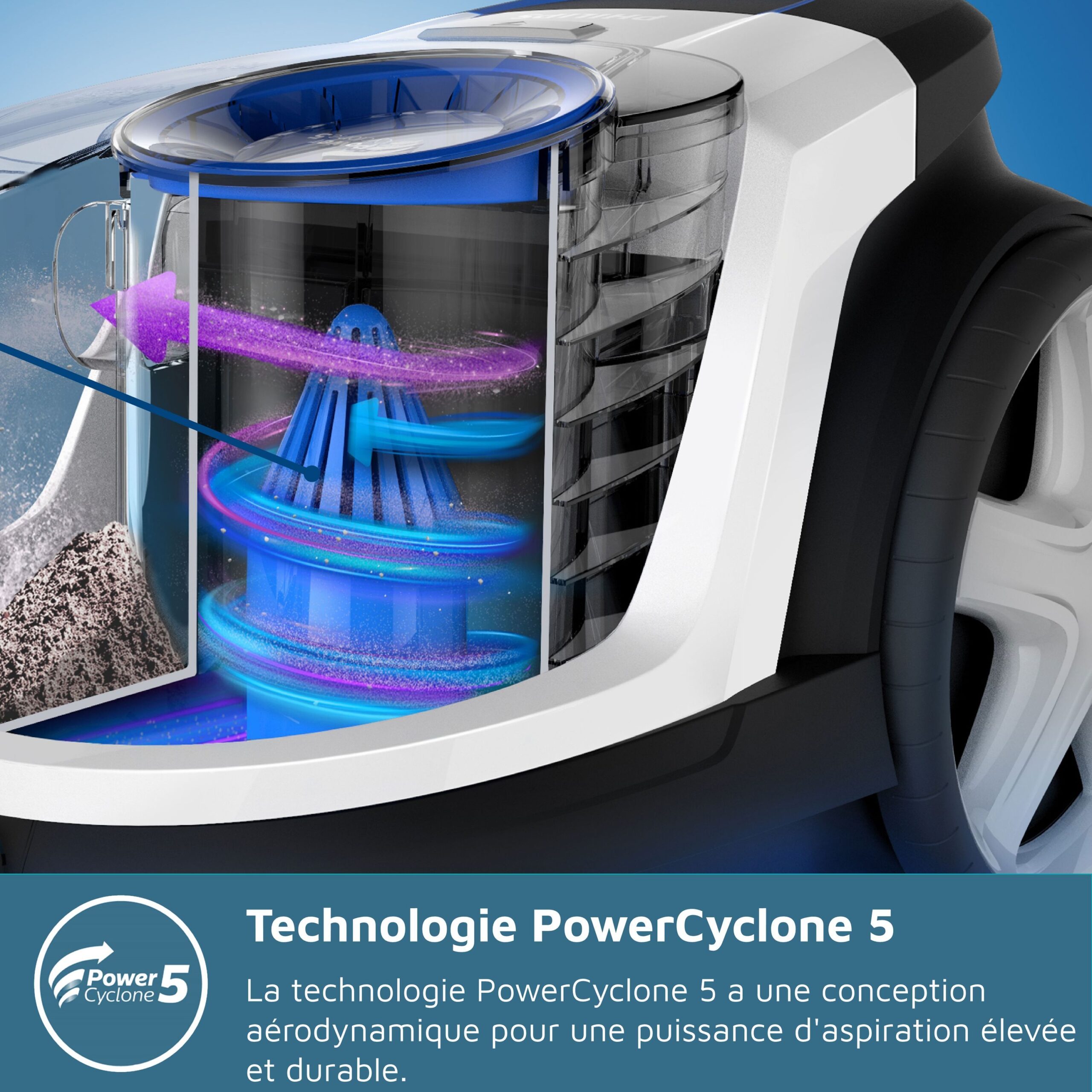 Aspirateur sans sac - PHILIPS - FC9330/09 - Série 3000 PowerPro Compact - 900W - Rouge – Image 4