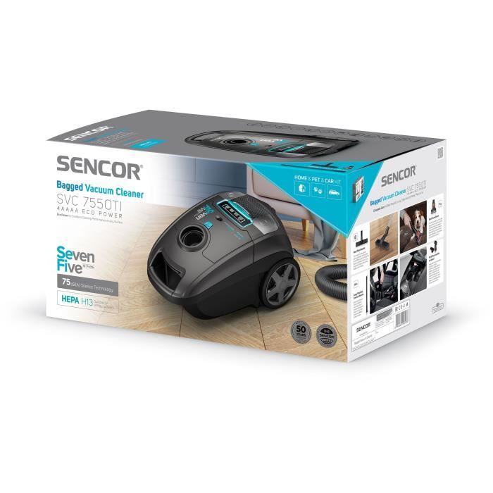 Aspirateur traineau avec sac - SENCOR - SVC 7550TI - 75 dB - 3,5 L - Gris – Image 9