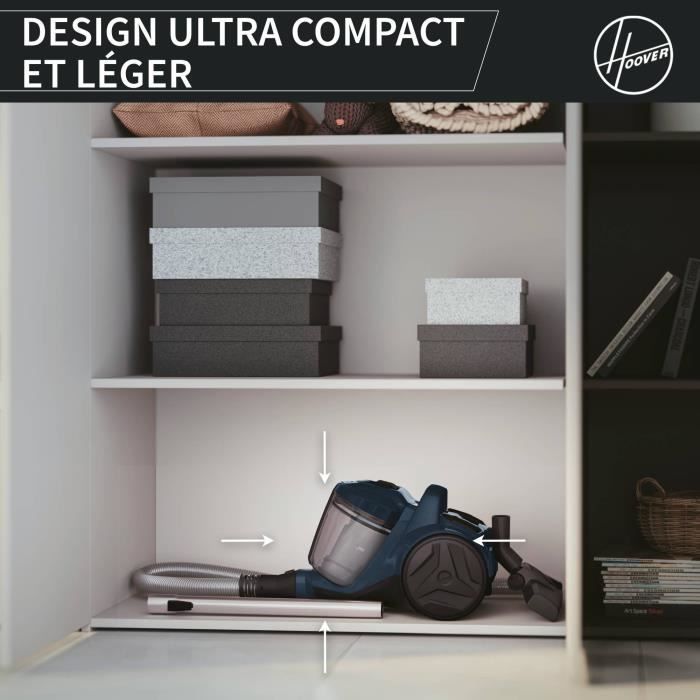 Aspirateur traineau sans sac - HOOVER - HP110HM - 700 W - 78 dBA - 2 L - Bleu – Image 3