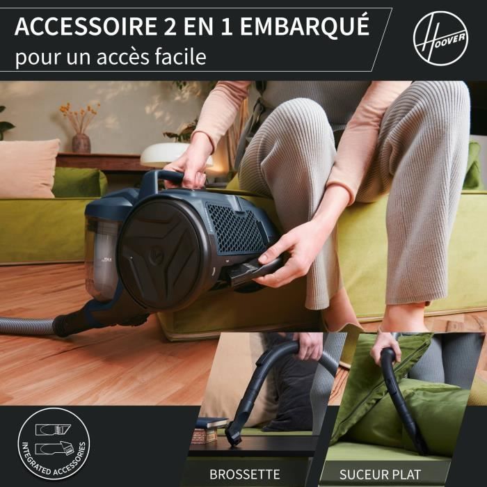Aspirateur traineau sans sac - HOOVER - HP110HM - 700 W - 78 dBA - 2 L - Bleu – Image 4