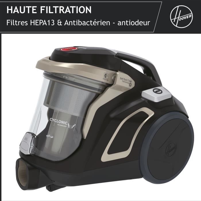 Aspirateur Traineau Sans Sac - HOOVER - HP720PET - 850 W - 68 dBA - Cassette 2 L - Spécial parquet et animaux – Image 2
