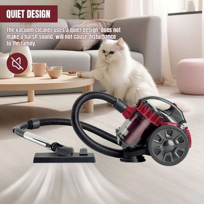 Aspirateur sans sac 2600 W - vertical- Câble de 5 m - 1,5 L - Haute performance et silencieux - Convient aux sols durs et moquettes – Image 3