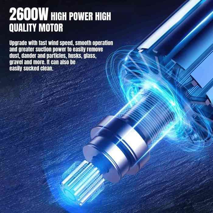 Aspirateur sans sac 2600 W - vertical- Câble de 5 m - 1,5 L - Haute performance et silencieux - Convient aux sols durs et moquettes – Image 4