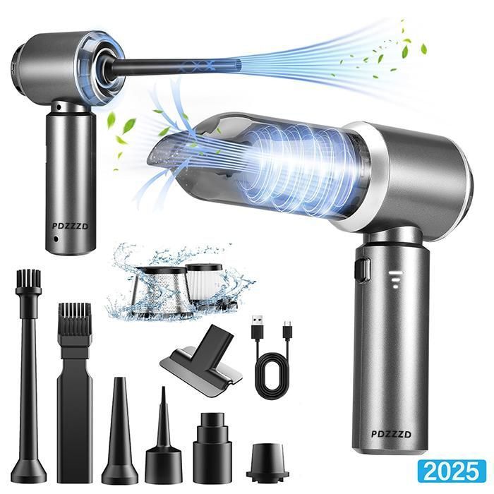 Aspirateur Voiture - 18000Pa 4 in 1- Aspirateur à Main - 3 Vitesses 80,000U/min - Maison, Voiture, Bureau-Gris