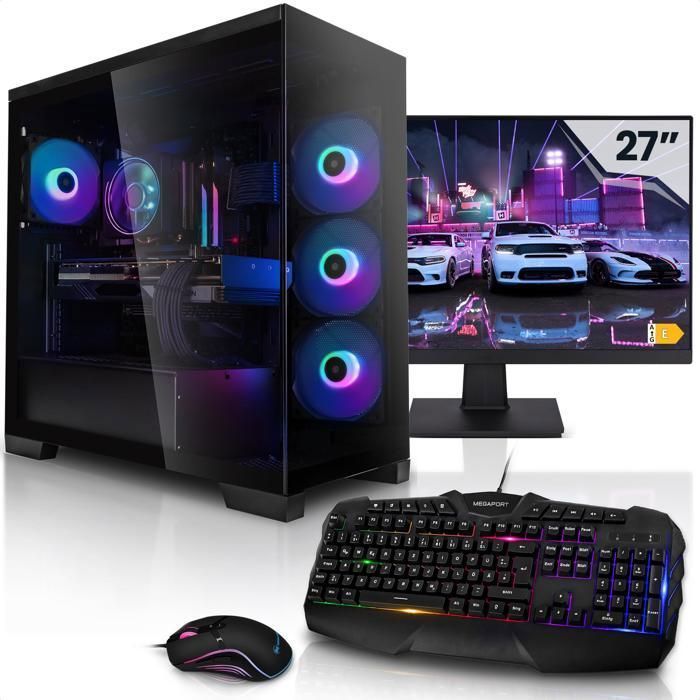 Aurum PC gamer fixe complet AMD Ryzen 7 7800X3D - Ecran LED 27" - GeForce RTX5070 12Go - 32Go - 1To M.2 SSD - Windows 11 - 110-FR
