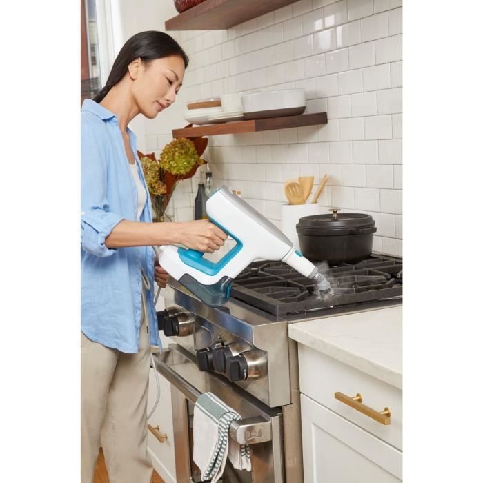 Balai vapeur multifonction - BLACK & DECKER - BHSM15FX08-QS - 1500 W - 8 accessoires - Blanc / Gris / Bleu – Image 9