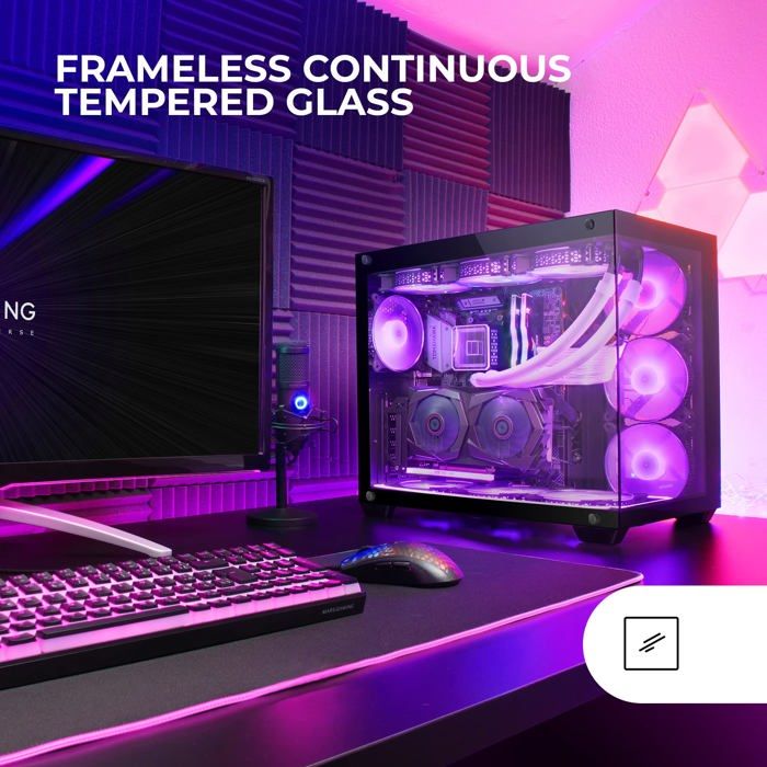 Boîtier ATX - MARS GAMING - MCV4 XXL PREMIUM - Noir - Verre trempé - Anti-poussière – Image 2