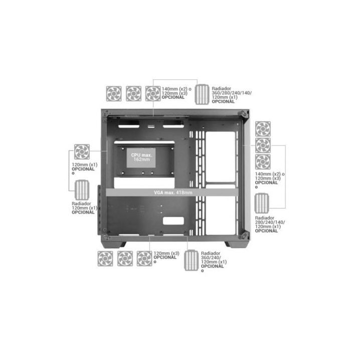 Boîtier ATX - MARS GAMING - MCV4 XXL PREMIUM - Noir - Verre trempé - Anti-poussière – Image 6