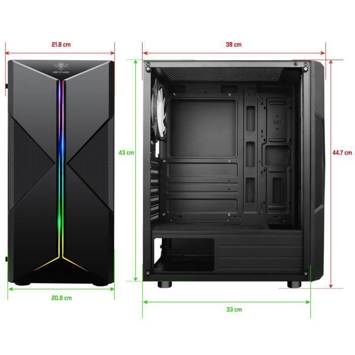 Boitier PC Gamer - SPIRIT OF GAMER - Clone III - ARGB - Tour ATX/mATX/ITX - Verre Trempé – Image 3