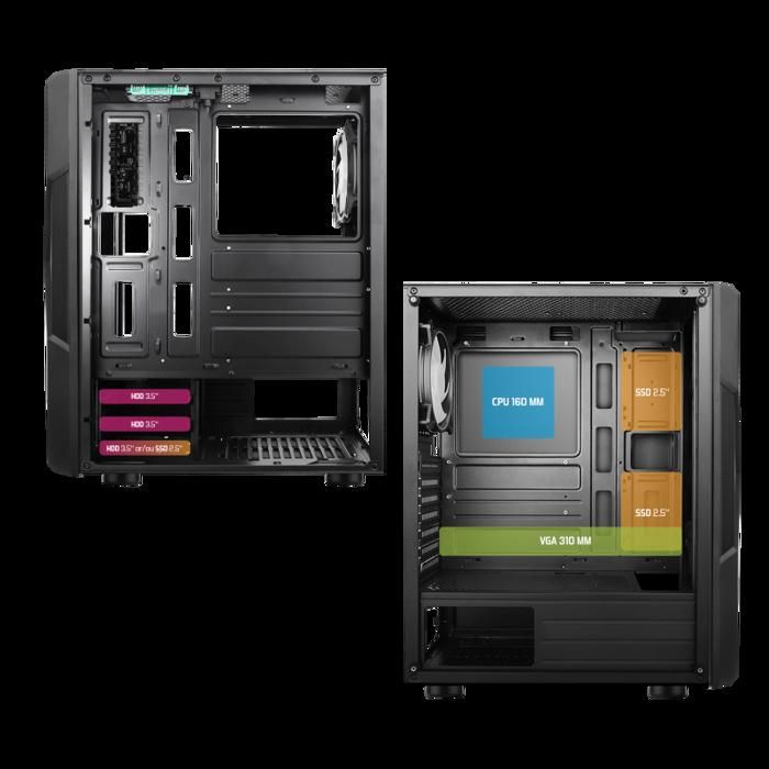 Boitier PC Gamer - SPIRIT OF GAMER - Clone III - ARGB - Tour ATX/mATX/ITX - Verre Trempé – Image 6