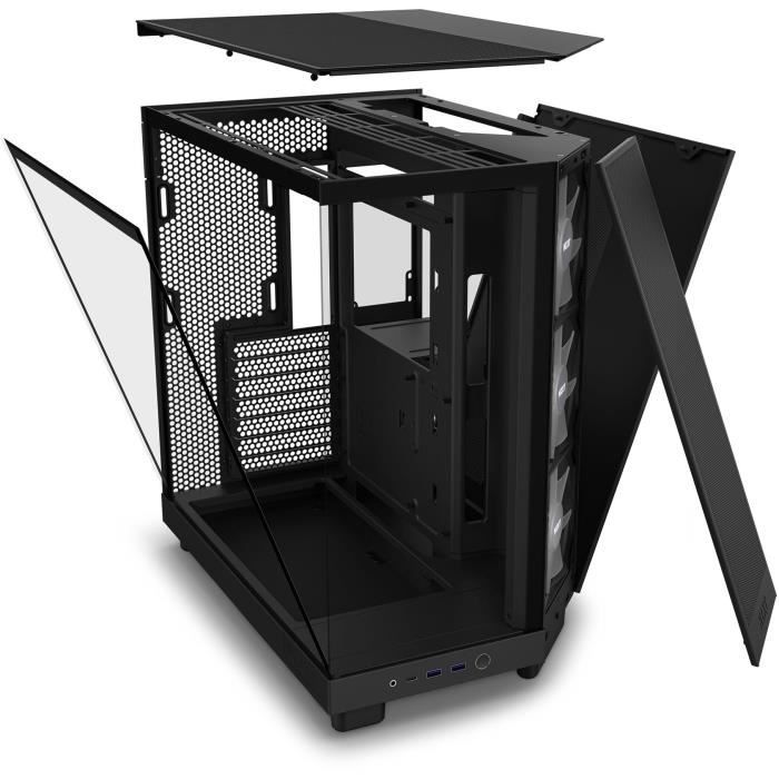 Boitier moyen-tour - NZXT - H6 Flow RGB - Double chambre - Ventilateurs RGB inclus - Noir – Image 4