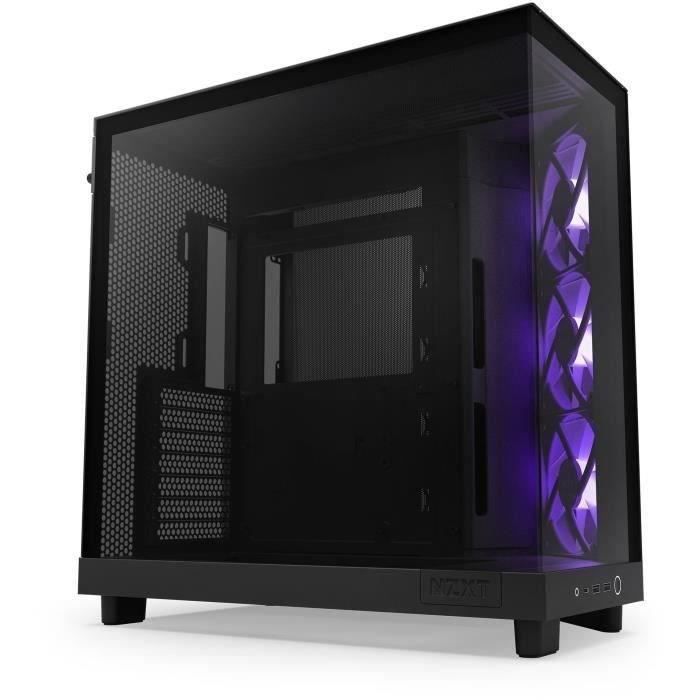 Boitier moyen-tour - NZXT - H6 Flow RGB - Double chambre - Ventilateurs RGB inclus - Noir