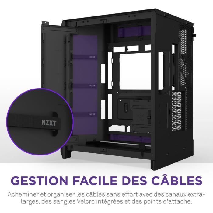 Boitier moyen-tour NZXT H9 Flow RGB+ - Double chambre - 3 ventilateurs RGB - Noir - CM-H92FB-P1 – Image 8