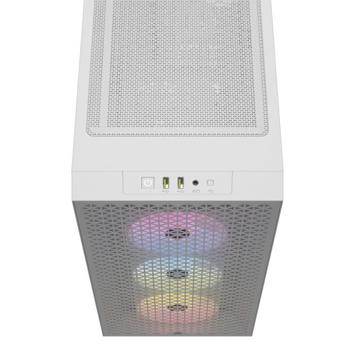 Boitier PC - CORSAIR - 3000D RGB AIRFLOW - ATX Moyen-tour - 3 ventilateurs AR120 RGB - Blanc – Image 4