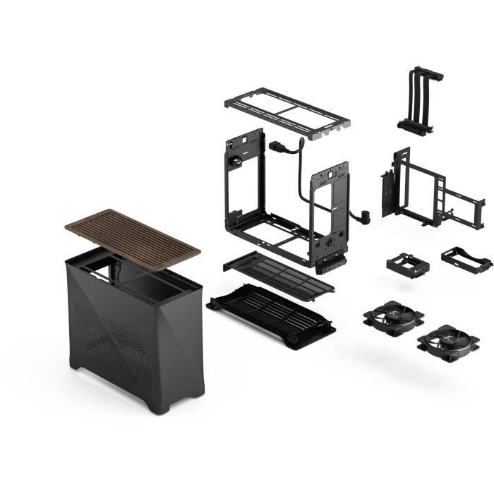 Boîtier PC - FRACTAL DESIGN - Era 2 Charcoal - m-ITX, 2 ventilateurs 120mm, USB3.1 Type C, Carte riser PCIe 4.0 – Image 5