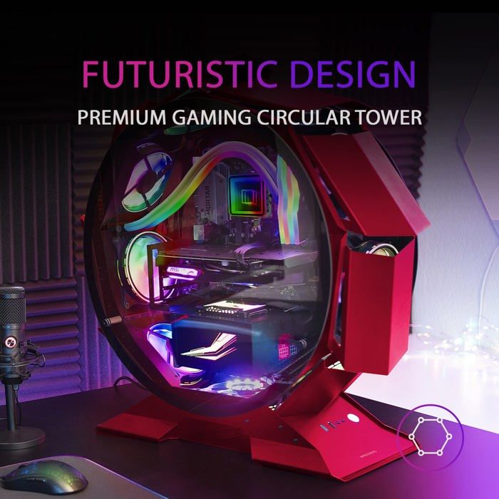 Boîtier PC Gaming - Mars Gaming - MCORB Rouge - Micro-ATX XL - Double Vitrage - Refroidissement Optimal – Image 2