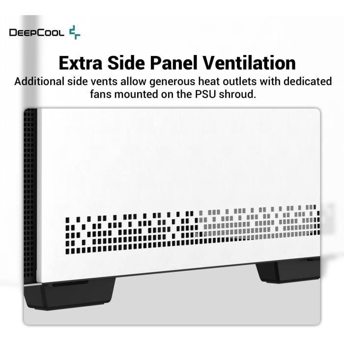Boitier PC sans alimentation - DEEPCOOL CH370 (Blanc) - Mini tour - Format Micro-ATX – Image 5