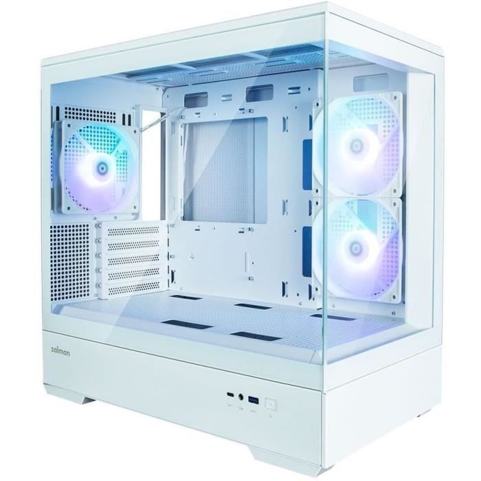 Boitier PC sans alimentation - ZALMAN P30 (Blanc) - Mini tour - Micro-ATX - 3x120mm LED A-RGB – Image 5