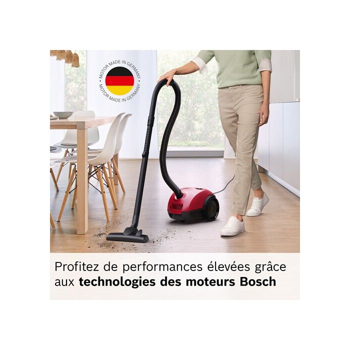 Aspirateur avec sac - Bosch - GL20S BGLS2RD1 - Micro filtre - Sac - Rouge – Image 3