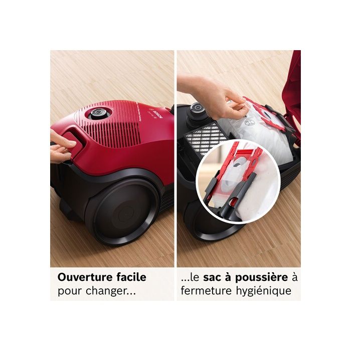 Aspirateur avec sac - Bosch - GL20S BGLS2RD1 - Micro filtre - Sac - Rouge – Image 4