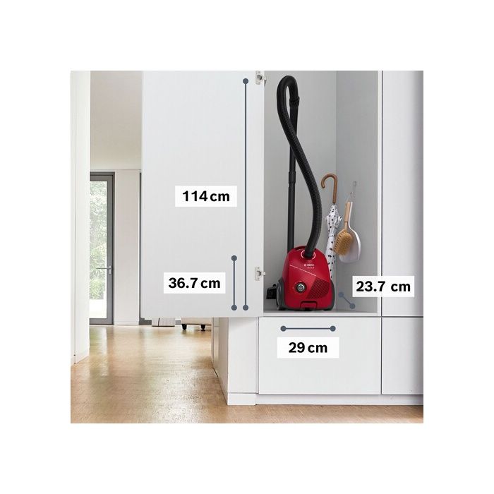 Aspirateur avec sac - Bosch - GL20S BGLS2RD1 - Micro filtre - Sac - Rouge – Image 6