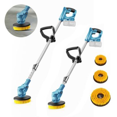 Brosse de Nettoyage Électrique 21V - Polyvalente - pour Salle de Bain, Carrelage, Sols, Voiture -Télescopique 90-125cm - 5000