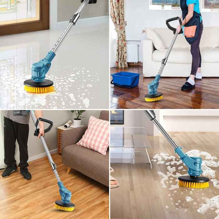 Brosse de Nettoyage Électrique 800W 5000RPM Balai Électrique avec 3 Têtes de Brosse Tige D'extension Réglable – Image 5