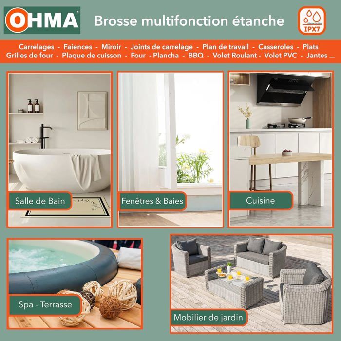 Brosse Électrique Rotative Étanche IPX7 6 en 1 pour Salle de Bain, Cuisine, Jardin, Spa, Camping-Car, Bateau – Image 5