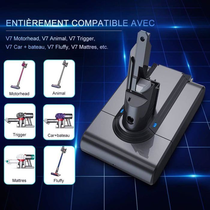 Buture-V7 Remplacement Batterie 6000mAh pour Dyson Aspirateurs V7 SV11 Motorhead Absolute Animal Mattress Fluffy Trigger V7 – Image 3