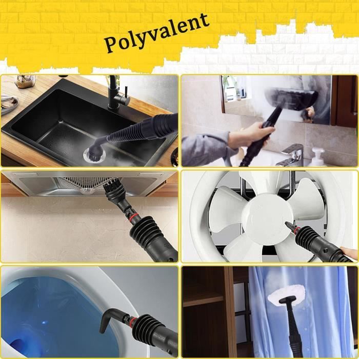 Magicfox Nettoyeur Vapeur Portable Polyvalent, avec 9 Accessoires pour Enlever des Taches de Canapé, Tapis, Vitre, Matelas, Sol etc – Image 4