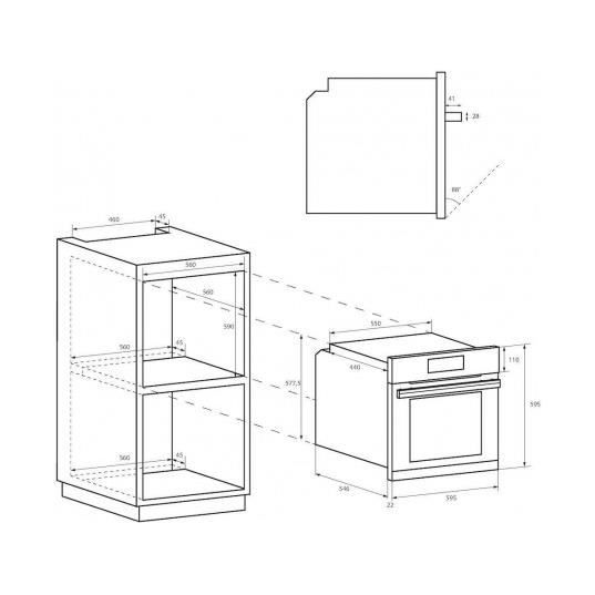 CANDY Four encastrable émail lisse FIDC X605, 65 litres, Multifonction, Timer Touch – Image 2