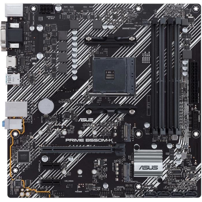 Carte mère - ASUS - PRIME B550M-K - AMD B550 - Emplacement AM4 micro ATX