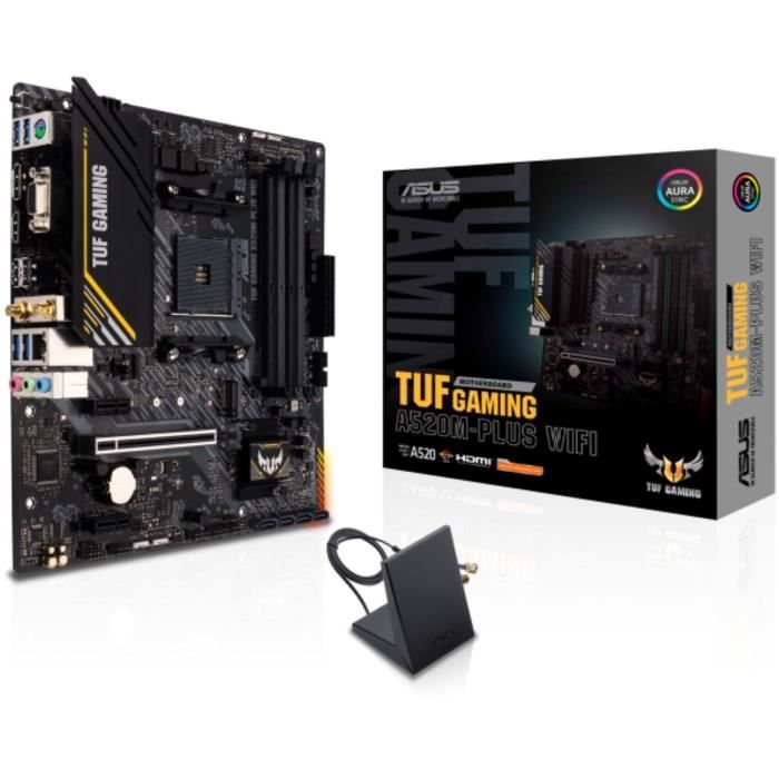 Carte mère - ASUS - TUF GAMING A520M-PLUS WIFI - AMD A520 - Emplacement AM4 micro ATX
