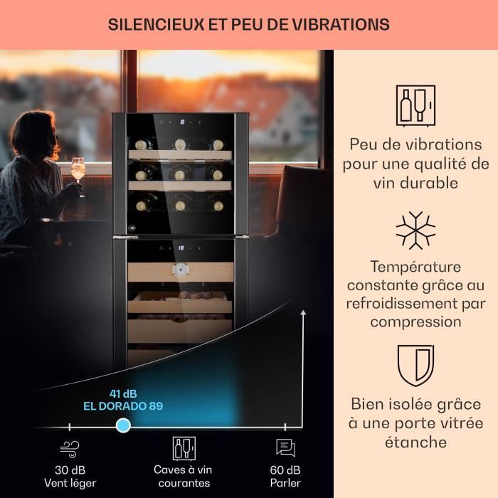 Cave à cigares & cave à vin - Klarstein El Dorado 89 - tactile 89 L LED - Noir – Image 3