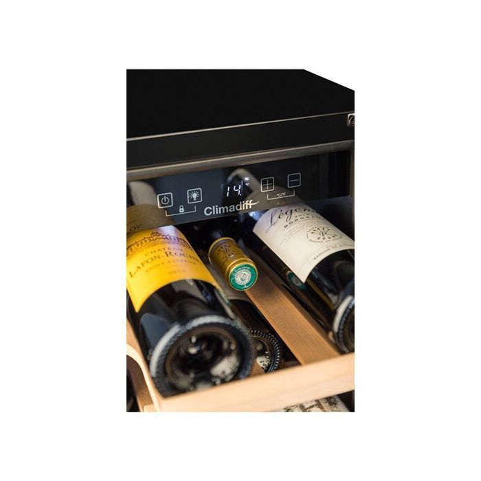 Cave à vin encastrable CBU20S2B La Sommelière – 20 bouteilles – 5 clayettes bois – 5-20°C – porte anti-UV – Vinotag – Image 3