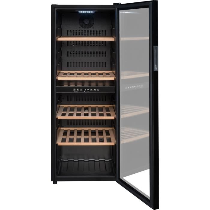 Cave à vin de service - LA SOMMELIERE - SLS90DZ - 91 bouteilles - Porte vitrée réversible - Classe G - 48 x 57,5 x 128,5 cm - Noir – Image 5