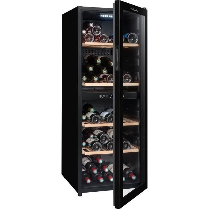 Cave à vin de service - LA SOMMELIERE - SLS90DZ - 91 bouteilles - Porte vitrée réversible - Classe G - 48 x 57,5 x 128,5 cm - Noir – Image 8