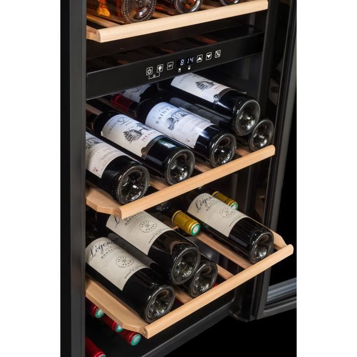 Cave à vin de service - LA SOMMELIERE - SLS90DZ - 91 bouteilles - Porte vitrée réversible - Classe G - 48 x 57,5 x 128,5 cm - Noir – Image 9