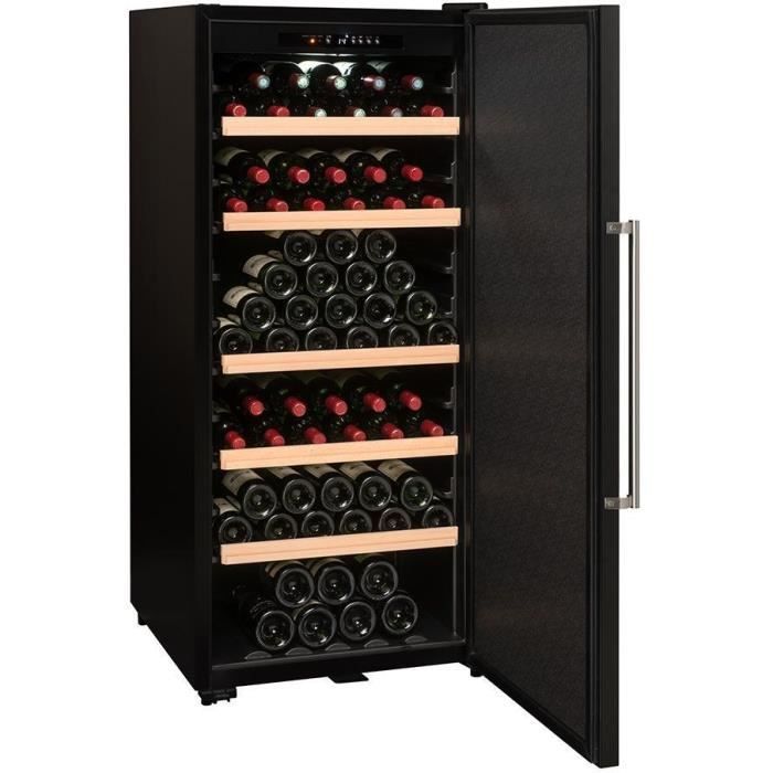 Cave à vin de vieillissement - LA SOMMELIERE - CTP177A - 165 bouteilles - Porte pleine - Classe F - 59,5 x 67,5 x 135,5 cm - Noir – Image 5