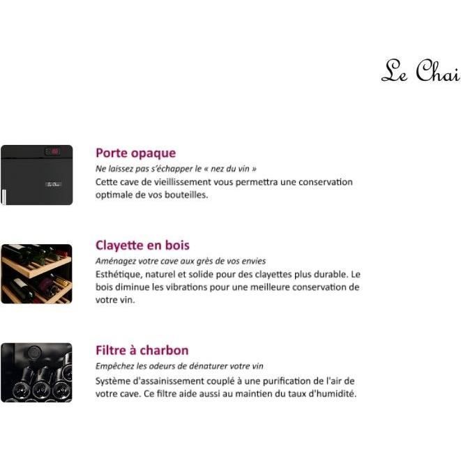 Cave à vin de vieillissement - LE CHAI - LMV1380D - 156 bouteilles - Classe G - 60 x 67 x 156 cm – Image 5