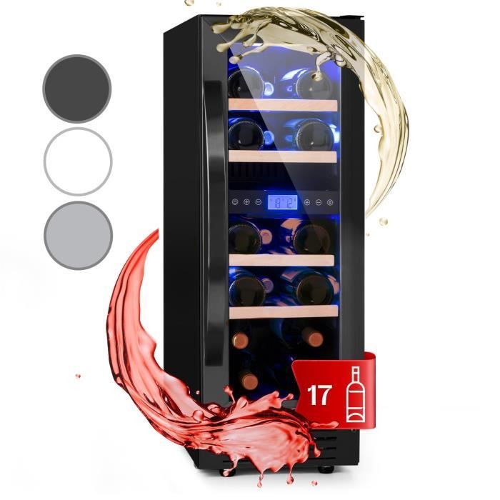 Cave à vin - Klarstein Vinovilla Onyx17 - 53 L / 17 bouteilles - Armoire à vin - 2 zones de température - Frigo bar - Noir