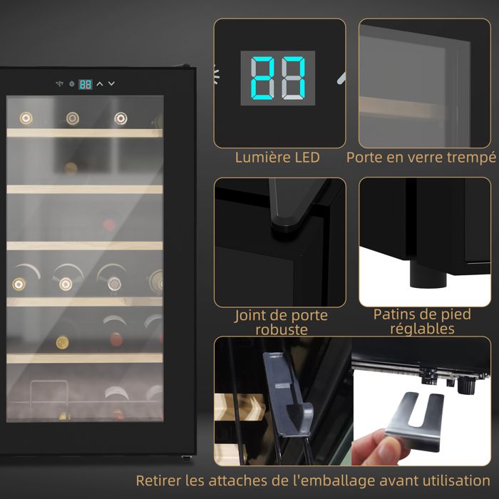 HOMCOM - Cave à vin - Acier - 43x45x75cm - Noir – Image 6