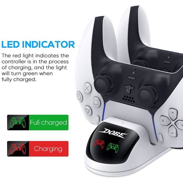 Chargeur compatible avec Manette PS5, USB de Charge Rapide avec Indicateur LED compatible avec Sony Playstation 5 – Image 2