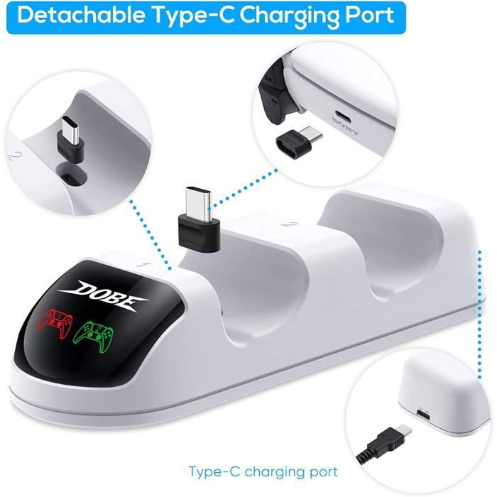 Chargeur compatible avec Manette PS5, USB de Charge Rapide avec Indicateur LED compatible avec Sony Playstation 5 – Image 3