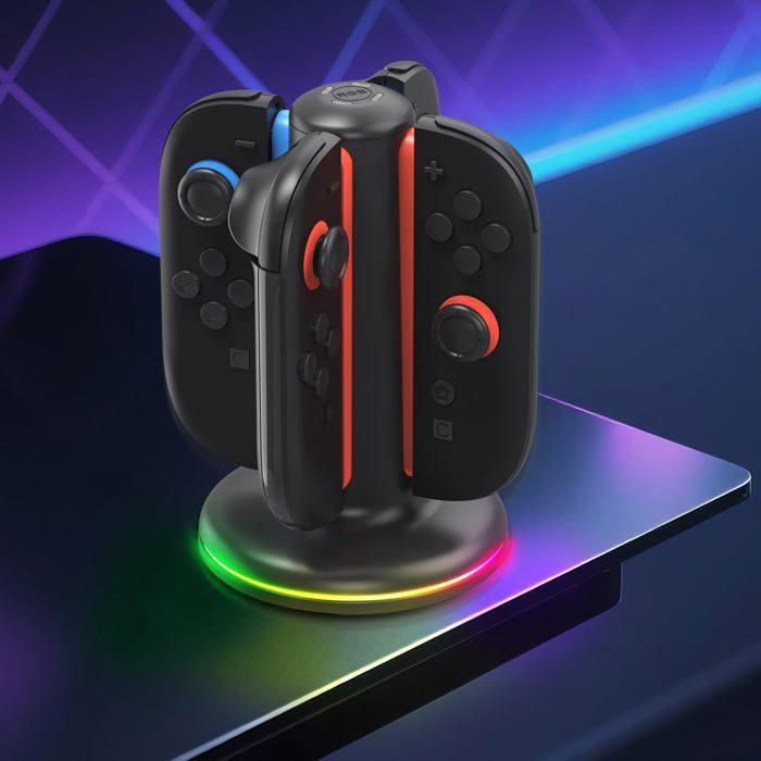 Chargeur Manette pour Nintendo Switch 2 - Station de Charge Magnétiquepour Switch 2 Joy-Con avec 9 Modes d’éclairage – Image 6