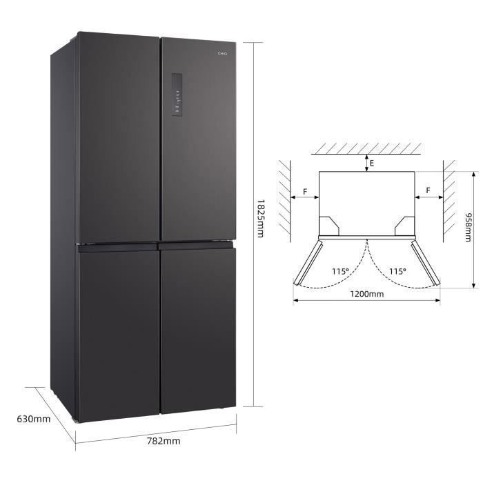 CHiQ Réfrigérateur Congélateur avec une capacité de 415 Litres, congélation rapide, Silencieux Reversible Doors, E – Image 3